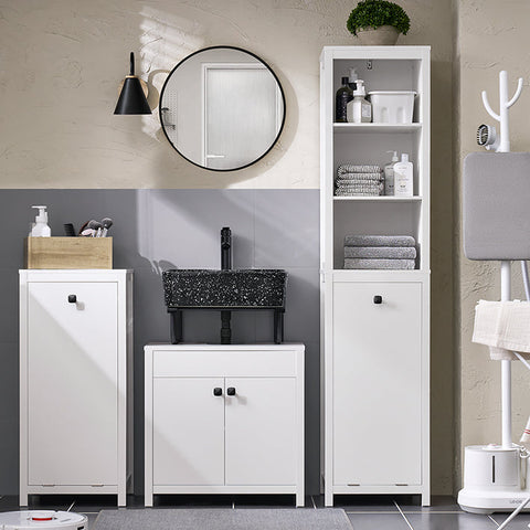 Rootz Bathroom Vanity Cabinet - Storage Unit - Organizer - MDF PB Construction - Adjustable Shelf - Disguises Siphon - 60x60x35cm - Easy Assembly