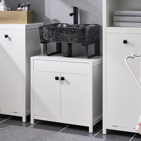 Rootz Bathroom Vanity Cabinet - Storage Unit - Organizer - MDF PB Construction - Adjustable Shelf - Disguises Siphon - 60x60x35cm - Easy Assembly