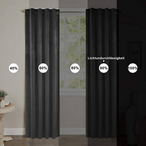 Rootz Luxury Velvet Blackout Curtains - Privacy Drapes - Light Blocking Panels - High-Quality Velvet - Easy Installation - Machine Washable - 140cm x 225cm/245cm/270cm