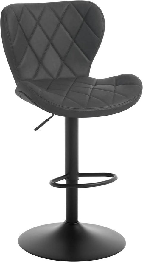Rootz Bar Stool - Swivel Chair - Counter Chair - High-Quality Faux Leather - Adjustable Height - 47cm x (89-109.5cm) x 54cm