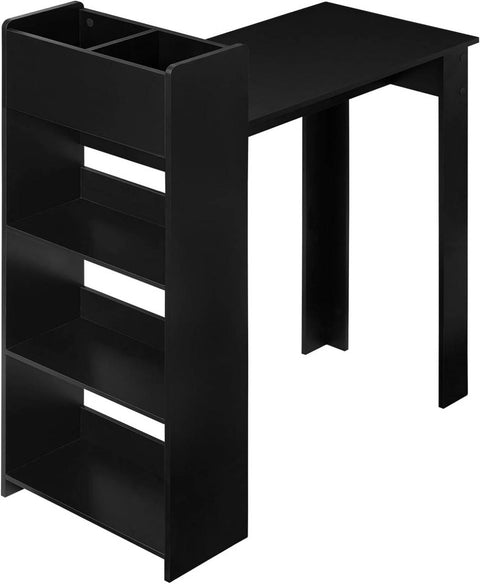 Rootz Bar Table with Shelf - High Table - Bistro Table - 2 Storage Compartments - Solid Construction - 110cm x 120cm x 51cm