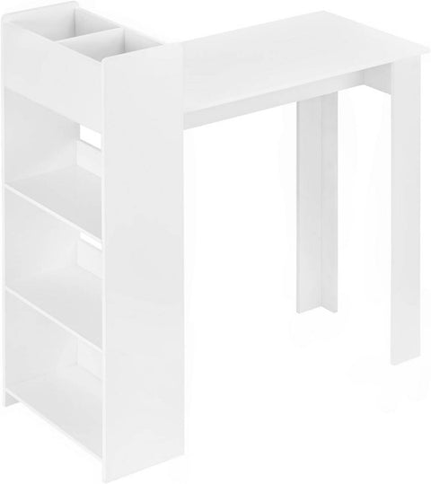 Rootz Bar Table with Shelf - Kitchen Table - Bistro Table - E1 Melamine Veneer - Spacious - 110cm x 120cm x 51cm
