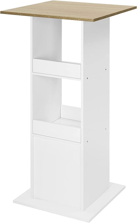 Rootz Bar Table with Shelves - Tall Square Table - Dining Table - Storage Cabinet - Wood Material - 60cm x 60cm x 112cm