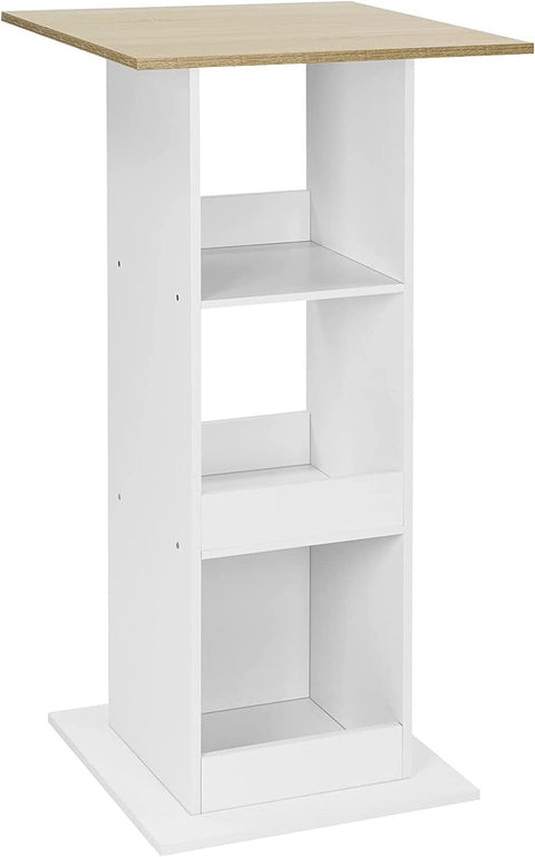 Rootz Bar Table with Shelves - Tall Square Table - Dining Table - Storage Cabinet - Wood Material - 60cm x 60cm x 112cm