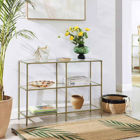 Rootz Console Table – Tempered Glass Table – Modern Furniture – Durable Design – 100cm x 30cm x 73cm