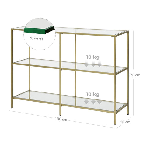 Rootz Console Table – Tempered Glass Table – Modern Furniture – Durable Design – 100cm x 30cm x 73cm