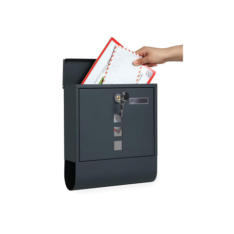 Rootz Mailbox - Letter Holder - Newspaper Storage - Weatherproof - Durable - Powder-Coated Steel - 30.5cm x 9.5cm x 33.3cm