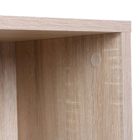 Rootz Bookcase - Bookcase With 6 Compartments - Wooden Bookcase - Wall-mounted - Industrial Bookcase - Tall Bookshelf - Chipboard - Melamine Coating - Light Oak - 65.5 x 97.5 x 30cm (W x H x D)