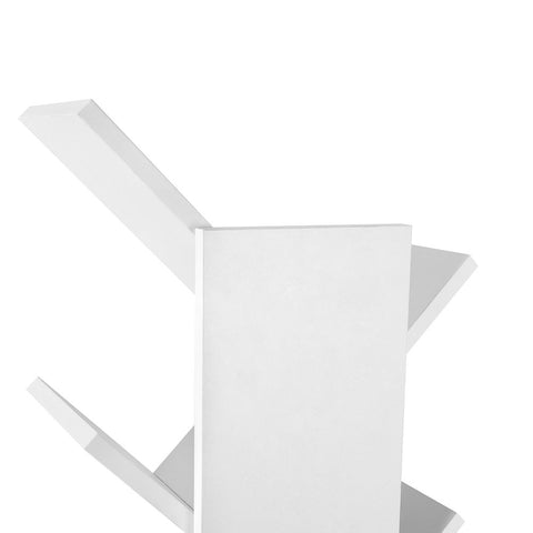Rootz Bookcase - 8 Tier Bookcase - Tree-shaped Bookcase - Modern Tree Book Organizer - Stylish Tree-shaped Shelving Unit - Floor-standing Tree Book Storage - Chipboard - White - 50 x 141.5 x 25 cm (W x H x D)