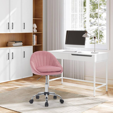 Rootz Office Chair - Velvet Chair - Swivel Chair - Ergonomic Chair - Height Adjustable - 52cm x (72-82)cm x 52cm - Suitable for Home & Office