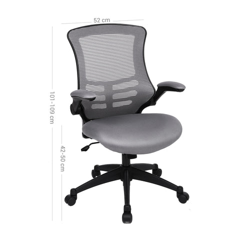 Rootz Modern Office Chair - Desk Chair - Ergonomic Chair - Mesh Armrests - Tilting Backrest - Stable & Durable - 66cm x 65cm x 28.5cm