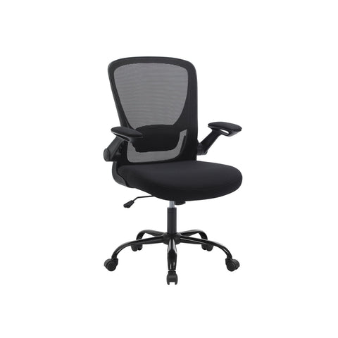 Rootz Mesh Office Chair - Desk Chair - Swivel Chair - Adjustable Lumbar Support - Fold-Up Armrests - Breathable Mesh - 66cm x 60cm x (99-107)cm