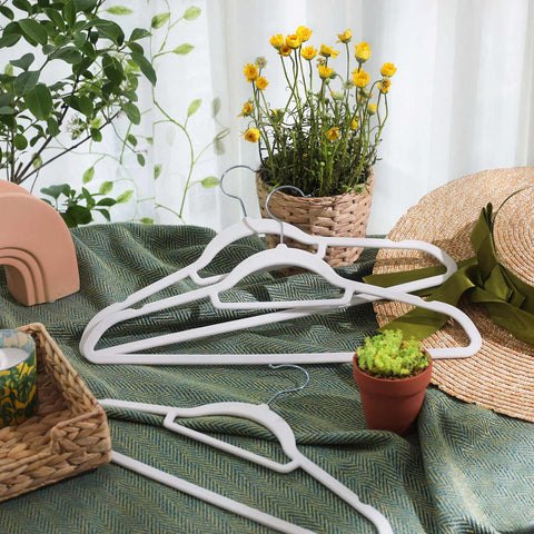 Rootz 50 Pack Velvet Hangers - Clothes Organizers - Space Saving Hangers - Strong and Gentle - 45cm x 0.6cm x 23.5cm