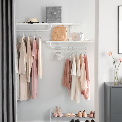 Rootz Set Of 20 Clothes Hangers - Velvet Hanger - With Rotating Hook - Plastic ABS - Metal Hook - White - 42 x 0.5 x 21.5 cm