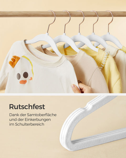 Rootz 30 Piece Set Children's Clothes Hangers - Kids Hangers - Velvet Hangers - ABS Plastic - Lightweight - Space Saving - Durable - 30cm x 20.5cm x 1.4kg