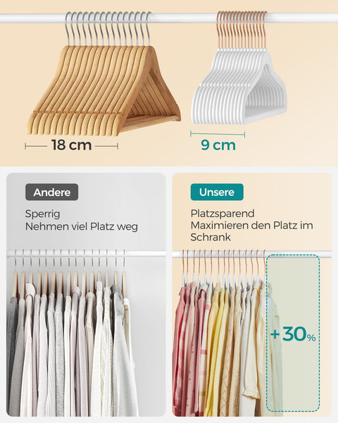 Rootz 30 Piece Set Children's Clothes Hangers - Kids Hangers - Velvet Hangers - ABS Plastic - Lightweight - Space Saving - Durable - 30cm x 20.5cm x 1.4kg