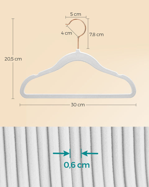 Rootz 30 Piece Set Children's Clothes Hangers - Kids Hangers - Velvet Hangers - ABS Plastic - Lightweight - Space Saving - Durable - 30cm x 20.5cm x 1.4kg