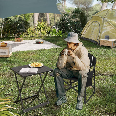 Rootz Folding Camping Chair - Beach Relaxing Chair - Portable Terrace Chair - Oxford Fabric - 61cm x 88cm x 51.5cm