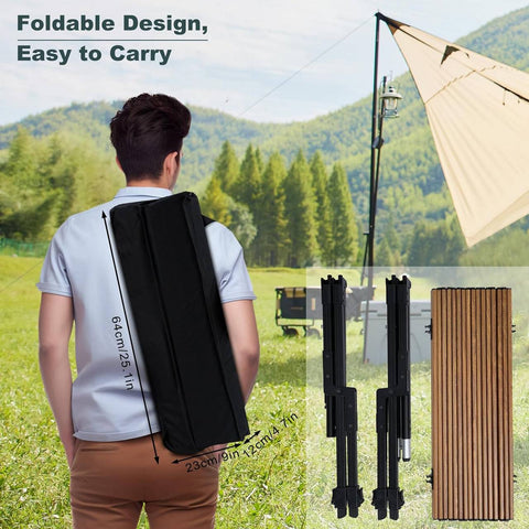 Rootz Folding Camping Table - Foldable Picnic Table - Portable Outdoor Table - Aluminum Alloy - Adjustable Height - 92cm x (49-58cm) x 60cm