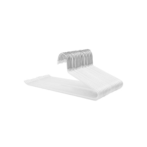 Rootz Trouser Hanger - Set Of 20 Metal Clothes Hangers - Velvet Trouser Hangers - 20 Pieces Clip Hanger - Clothes Clip Hanger - Hanging Clip Hanger - Multipurpose Clip Hanger - White - 38 x 13 cm (W x H)