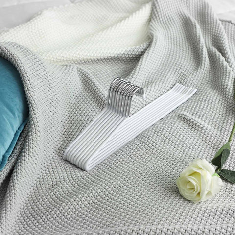 Rootz Trouser Hanger - Set Of 20 Metal Clothes Hangers - Velvet Trouser Hangers - 20 Pieces Clip Hanger - Clothes Clip Hanger - Hanging Clip Hanger - Multipurpose Clip Hanger - White - 38 x 13 cm (W x H)