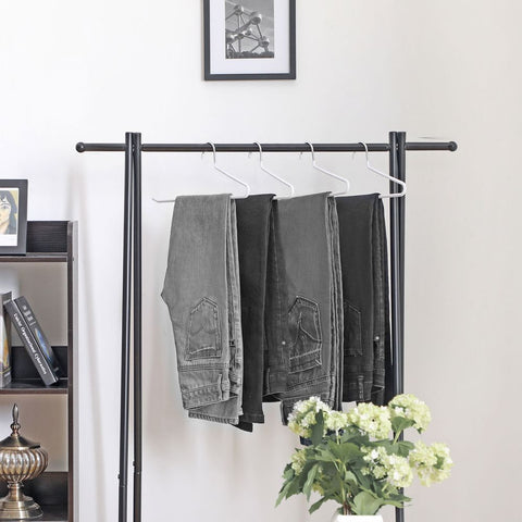 Rootz Trouser Hanger - Set Of 20 Metal Clothes Hangers - Velvet Trouser Hangers - 20 Pieces Clip Hanger - Clothes Clip Hanger - Hanging Clip Hanger - Multipurpose Clip Hanger - White - 38 x 13 cm (W x H)