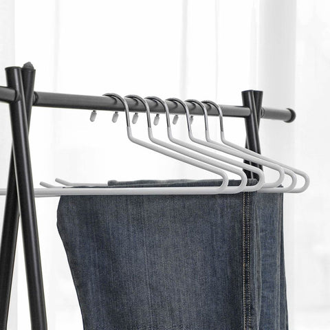 Rootz Trouser Hanger - Set Of 20 Metal Clothes Hangers - Velvet Trouser Hangers - 20 Pieces Clip Hanger - Clothes Clip Hanger - Hanging Clip Hanger - Multipurpose Clip Hanger - White - 38 x 13 cm (W x H)