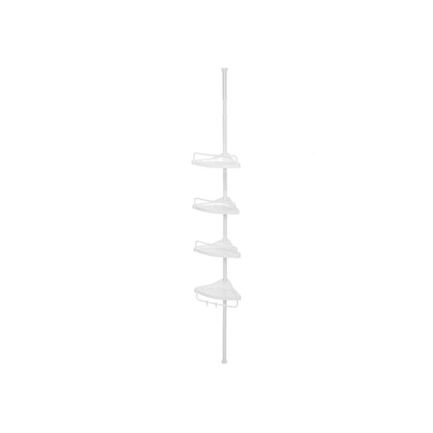 Rootz Shower Shelf - High-quality Materials - Good Space Solution - Simple-practical - Good Stability - Powder-coated Steel - White - 85-305 cm