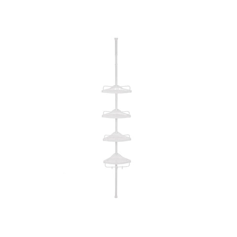 Rootz Shower Shelf - High-quality Materials - Good Space Solution - Simple-practical - Good Stability - Powder-coated Steel - White - 85-305 cm