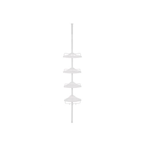 Rootz Telescopic Bathroom Shelf - Shower Caddy - Adjustable Storage Rack - Rust Resistant - Easy Installation - 85cm to 305cm - 25cm x 25cm x 35cm