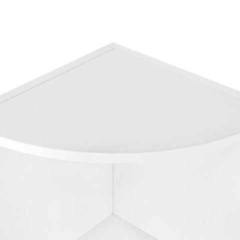 Rootz Corner Shelf With 4 Shelves - Floating Shelf - Wall Shelf - Wooden Shelf - Industrial Shelf - Storage Shelf - Chipboard - White - 30 x 129.5 x 30 cm (W x H x D)