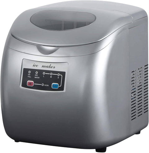 Rootz Ice Cube Maker - Home Ice Machine - Electric Ice Maker - 12kg/24hrs - BPA-Free Ice Scoop - Self-Cleaning - 28cm x 32cm x 35cm