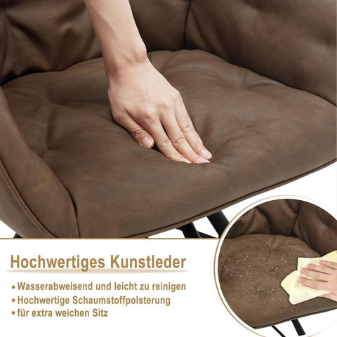 Rootz Dining Chair - Swivel Kitchen Chair - Rotating Armchair - Faux Leather - Ergonomic Design - 57.5cm x 82.5cm x 53cm