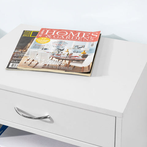 Rootz Multi-Functional Printer Table - Office Storage Cabinet - Side Table - Coffee Table - Versatile Use - Lockable Wheels - Durable PB Material - 50cm x 75cm x 40cm