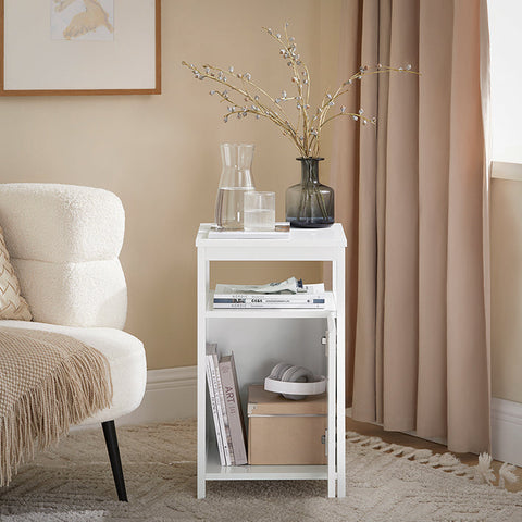 Rootz Bedside Table - Nightstand - Side Table - MDF Construction - Scratch-Resistant Floor Protectors - Ideal for Bedroom, Study, Reception - 35cm x 61cm x 40cm