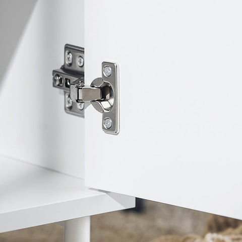 Rootz Bedside Table with Door - Nightstand - Side Table - Sturdy Metal Legs - Magnetic Closure - Easy Assembly - 40cm x 57cm x 35cm