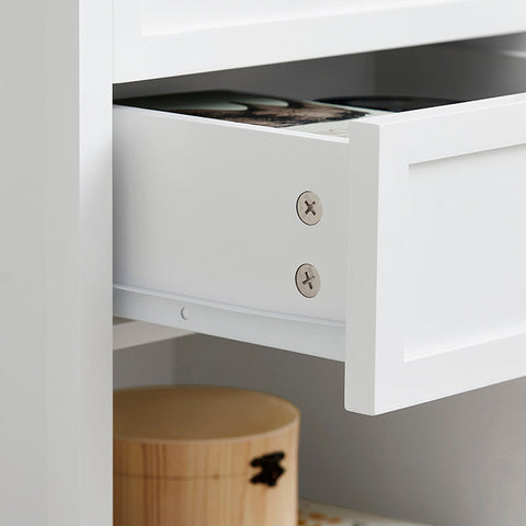 Rootz Bedside Table - Nightstand - Side Table - Functional with Privacy Storage - Easy Assembly - Rubberwood Accents - 40cm x 60cm x 30cm