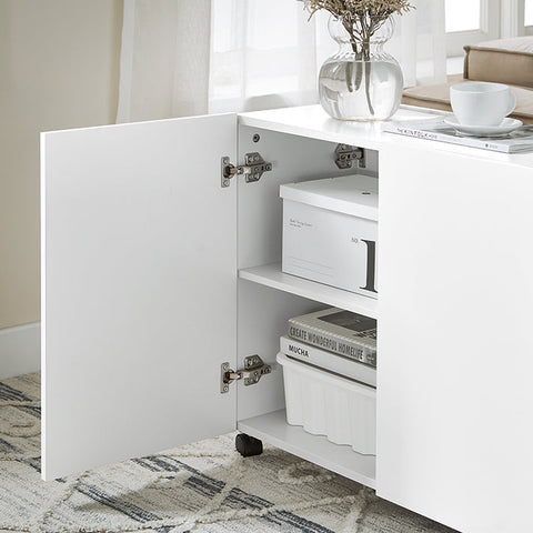 Rootz Mobile Filing Cabinet - Document Storage - Office Organizer - Easy Access Drawers - 31x60x70cm - MDF & Glass - 5 Wheels for Mobility
