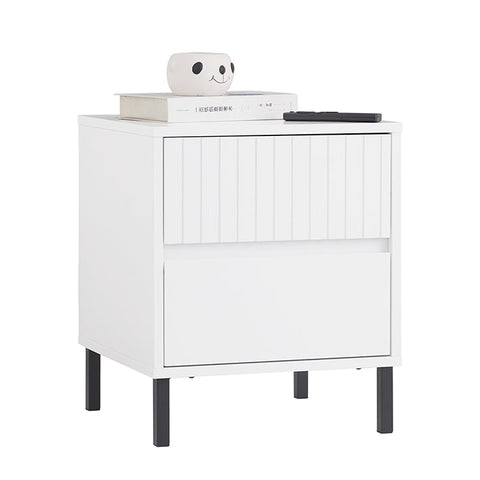 Rootz Bedside Table - Nightstand - End Table - Organized Storage - 40x48x40cm - Industrial Style - Safe & Sturdy MDF
