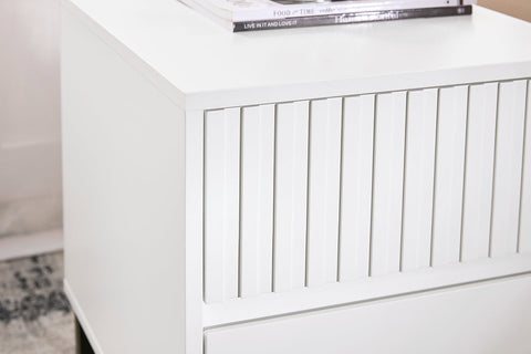 Rootz Bedside Table - Nightstand - End Table - Organized Storage - 40x48x40cm - Industrial Style - Safe & Sturdy MDF