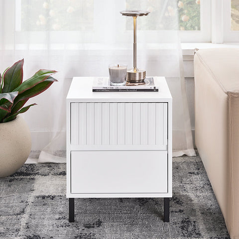 Rootz Bedside Table - Nightstand - End Table - Organized Storage - 40x48x40cm - Industrial Style - Safe & Sturdy MDF