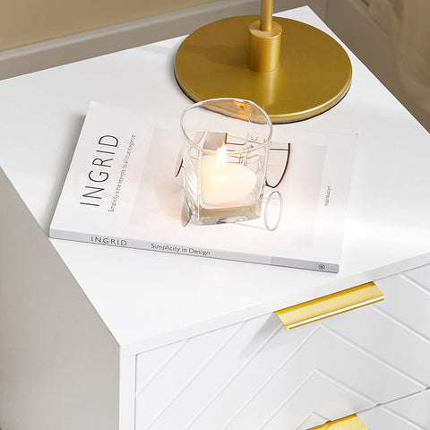 Rootz Bedside Table - Nightstand - Side Table - 2 Drawers - Organize & Protect Floors - 40x47x42cm