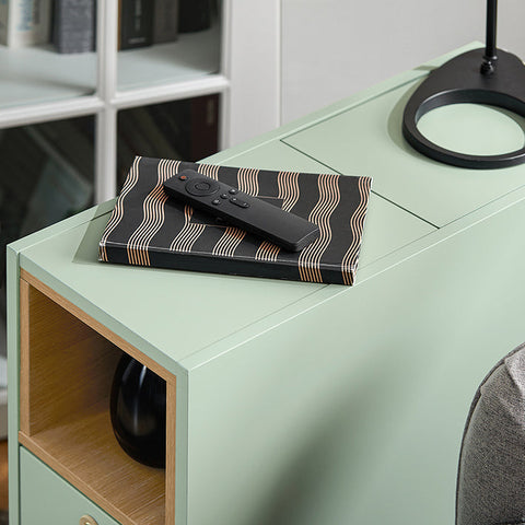Rootz Sofa Side Table - End Table - Bedside Table - 3 Drawers for Storage - Pine MDF Stability - 24 x 60 x 60 cm