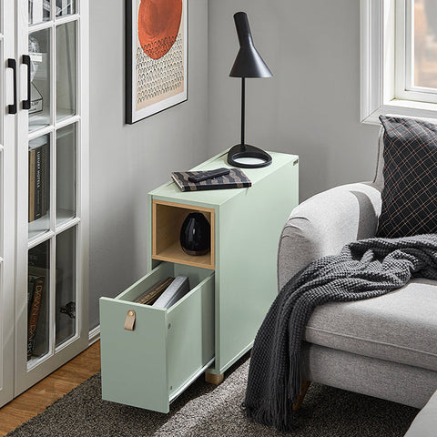 Rootz Sofa Side Table - End Table - Bedside Table - 3 Drawers for Storage - Pine MDF Stability - 24 x 60 x 60 cm