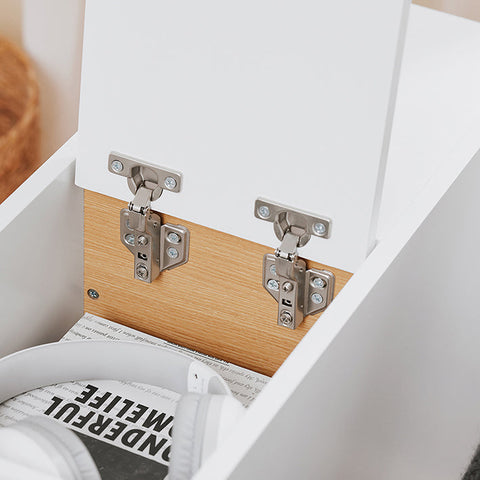 Rootz Sofa Side Table - End Table - Bedside Cabinet - MDF & Pine - 3 Drawers & Compartment - 24x60x60cm