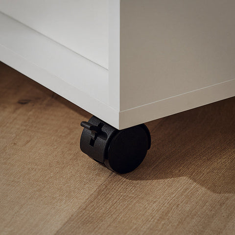 Rootz Mobile Side Table - Printer Stand - Coffee Table - Scratch-Resistant Melamine - Versatile Storage - Easy Mobility - 70cm x 35cm x 60cm