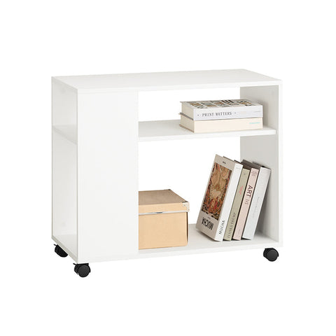 Rootz Mobile Side Table - Printer Stand - Coffee Table - Scratch-Resistant Melamine - Versatile Storage - Easy Mobility - 70cm x 35cm x 60cm