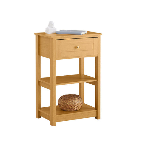 Rootz Beside Table with Drawer - Side Table - Small Nightstand - Practical & Versatile - PB Material - 45x68x30cm
