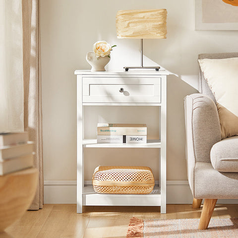 Rootz Modern Bedside Table - Side Table - Nightstand - Compact Design - Versatile Use - Ample Storage - 45cm x 68cm x 29cm