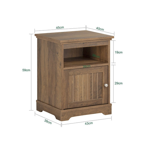 Rootz Bedside Table - Nightstand - Side Table - Magnetic Closure - 45x59x40cm - Smooth Handling - Floor Savers for Scratch-Free Floors